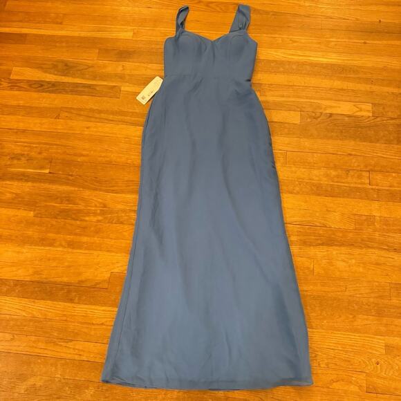 NWT AZAZIE Denice Blue Jay formal maxi gown dress size 6
 b54 - Picture 6 of 11
